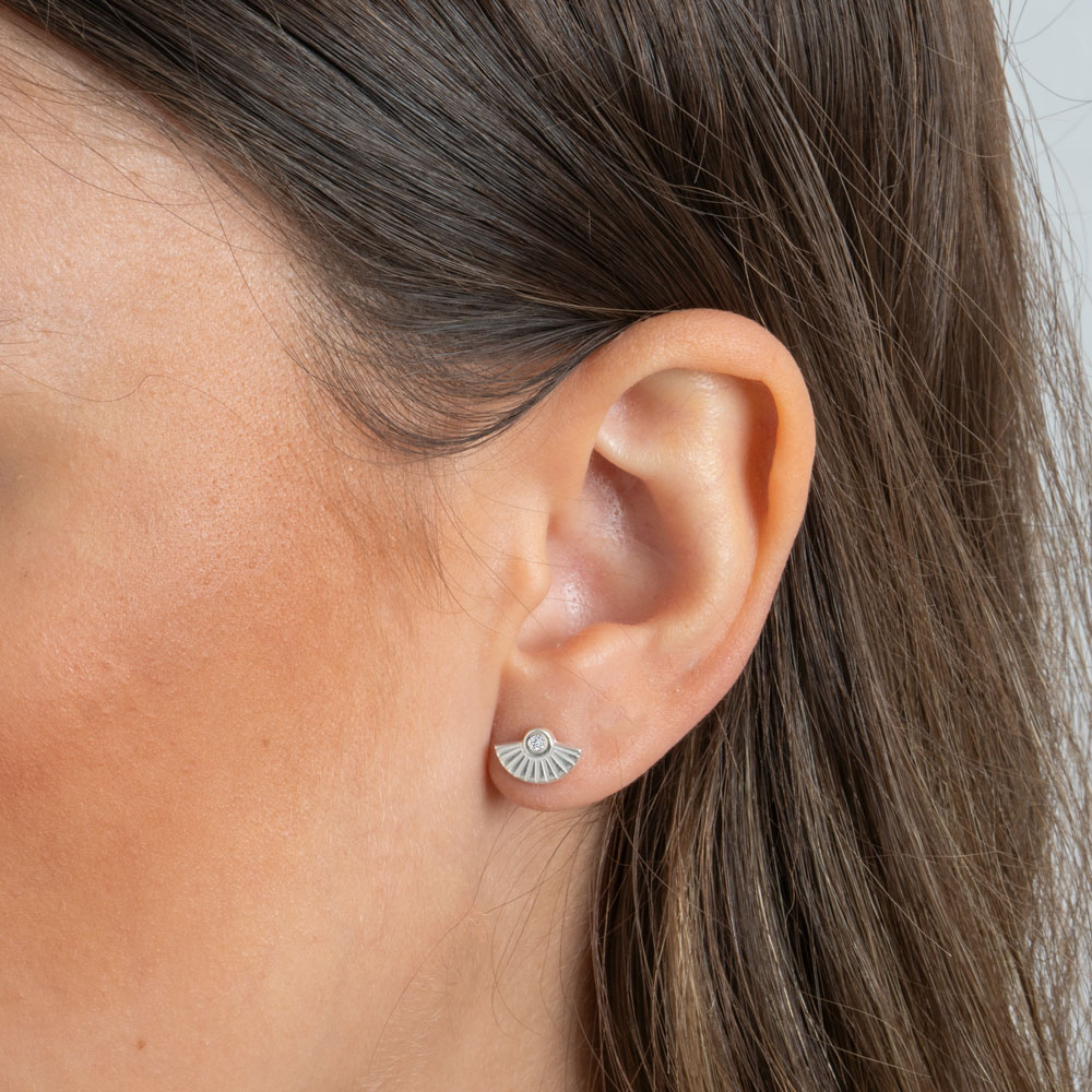 Diamond Fan Earrings