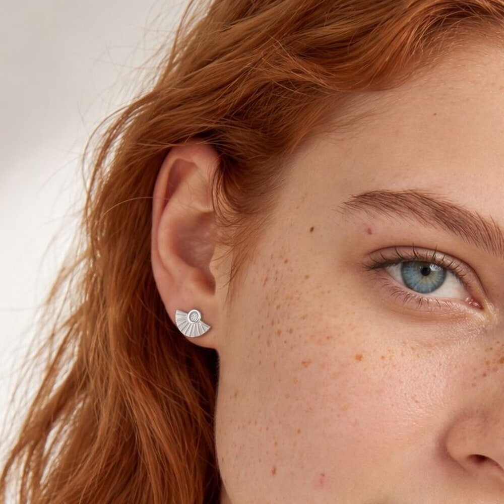 Diamond Fan Earrings