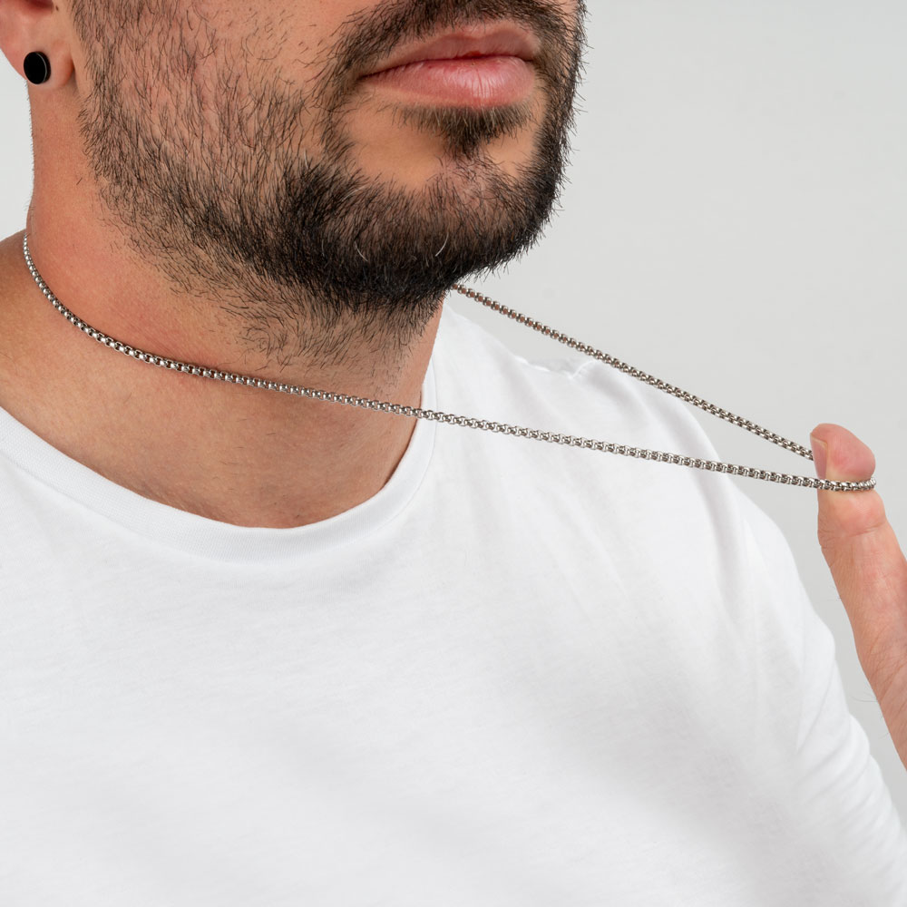 Stainless Steel Silver Box Chain For Him