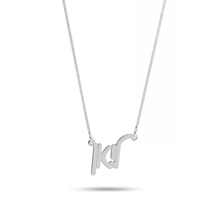 Trendy silver necklace HB28369 highlighting a beautiful letter style