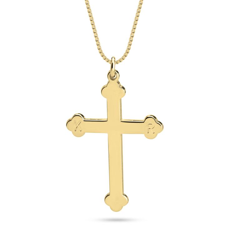 Bottoni Cross Necklace with Double Initials