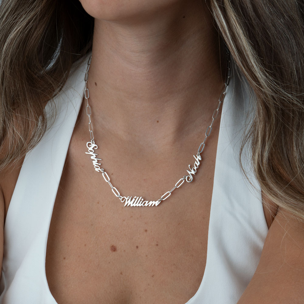 Multi Name Necklace - Delicate Nameplates