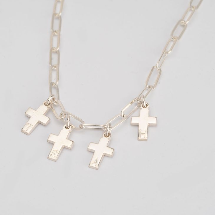 Multiple Cross Initials Necklace information