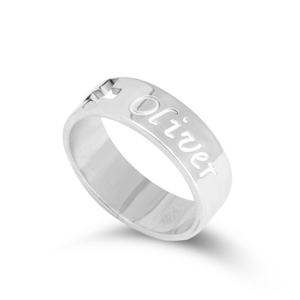 Cutout Cross Ring with Custom engraving