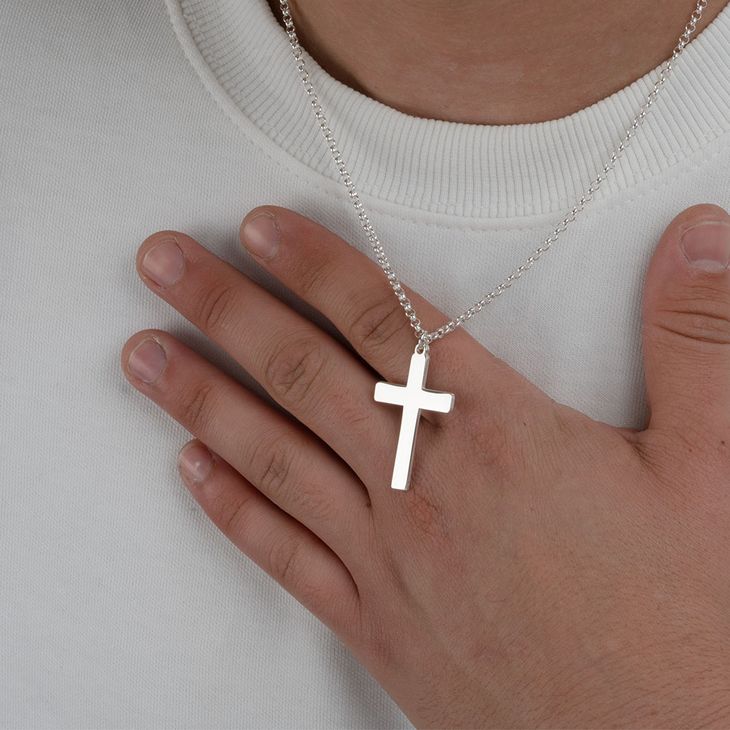 Classic Mens Cross Necklace model