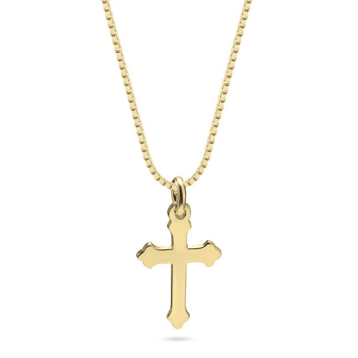 Delicate orthodox cross necklace