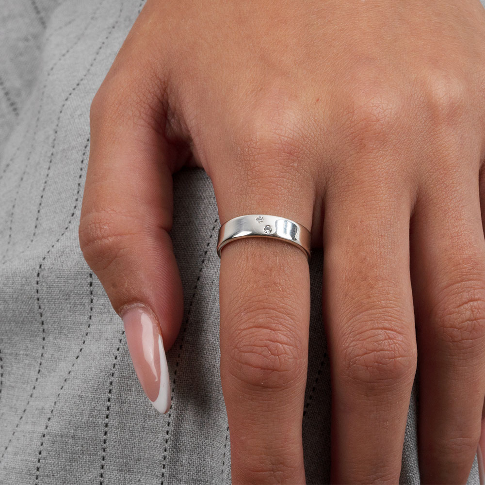 Promise ring for him and her - with diamond