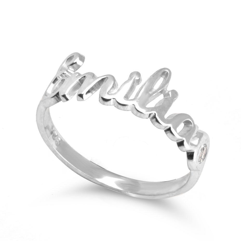 Custom Diamond Name Ring