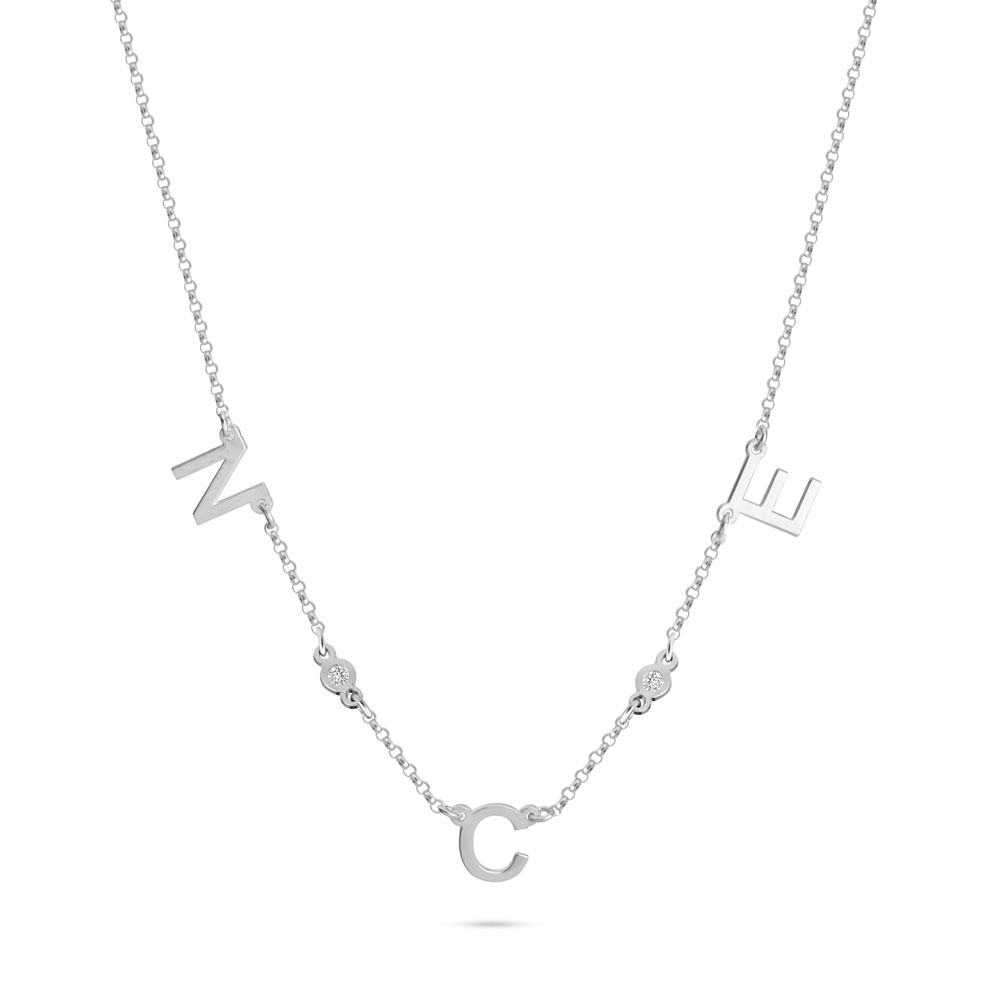 Multiple Initial Necklace with Diamonds