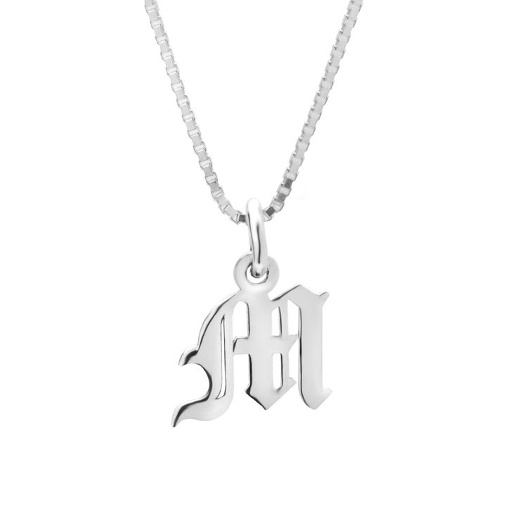 Dainty Gothic Initial Necklace - Picture 3