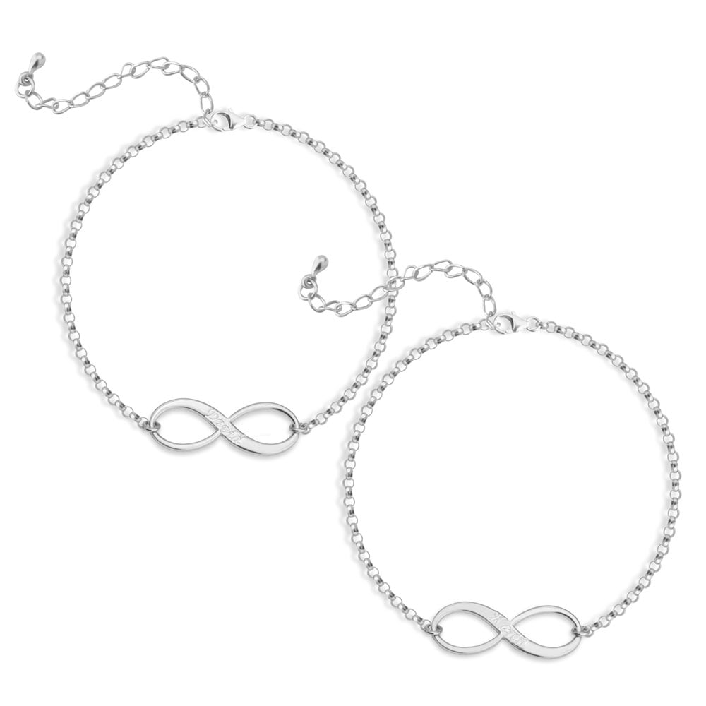 Infinity Matching Bracelets for Him and Her - Sterling Silver