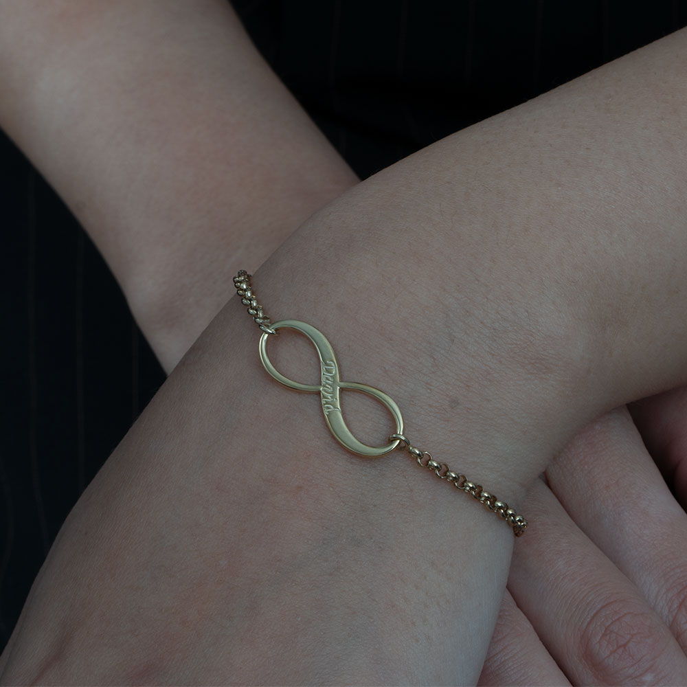 Infinity Matching Bracelets for Him and Her on a model - 2
