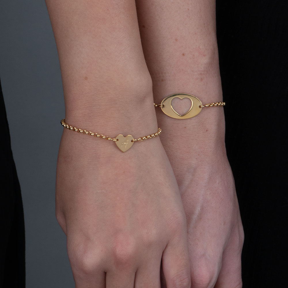 Mother Daughter Heart Bracelets Set