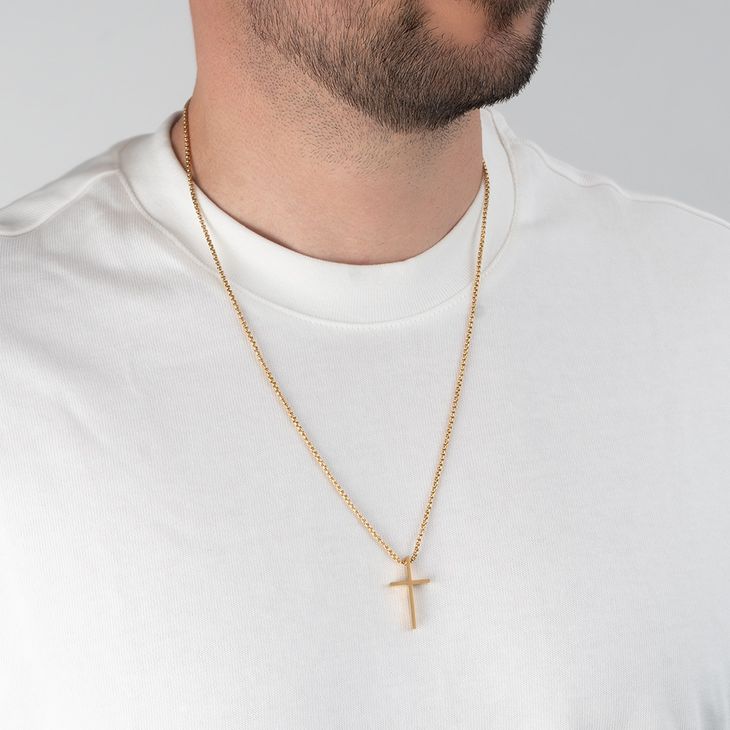 Custom Mens Cross Necklace model