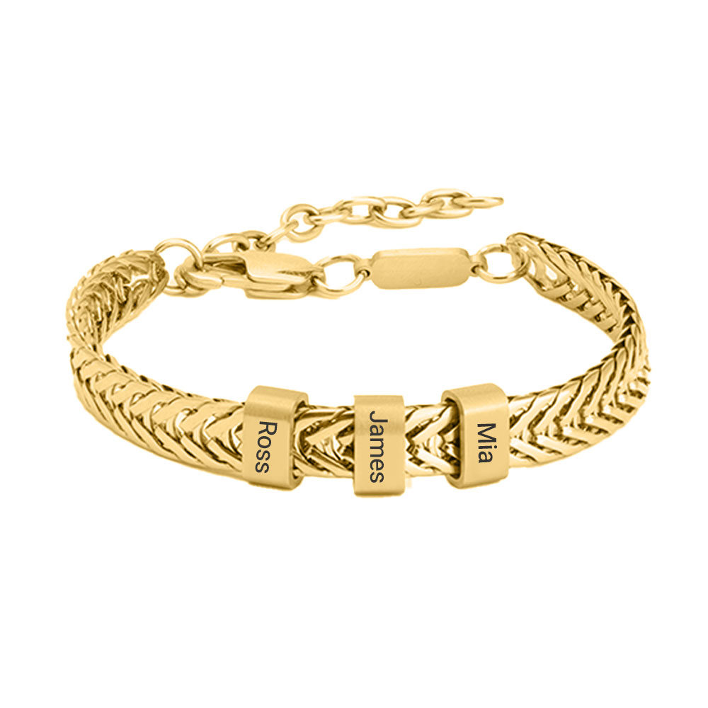 Personalised Gold Stainless Steel Dad Bracelet