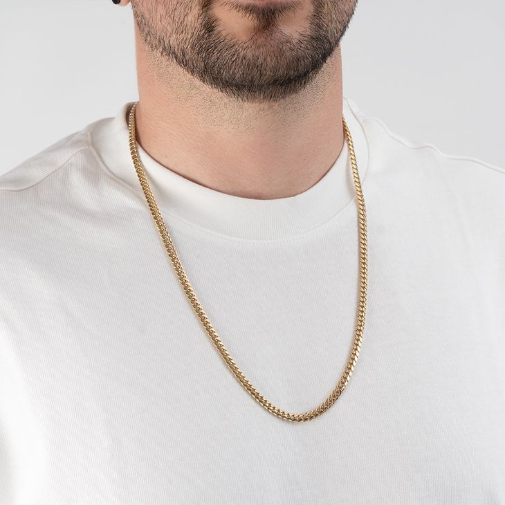 Personalized Cuban Chain Necklace with Engraved Bar model