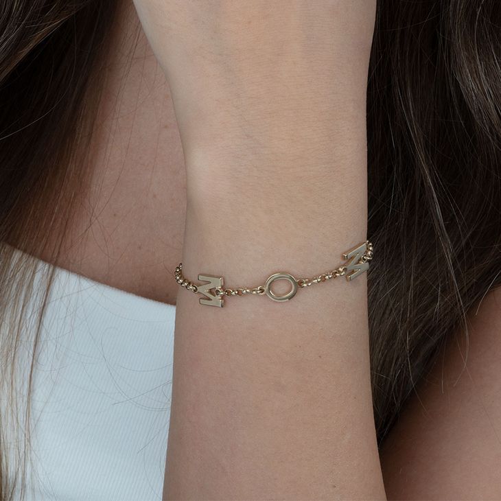 Mom Bracelet with Spaced Letters information