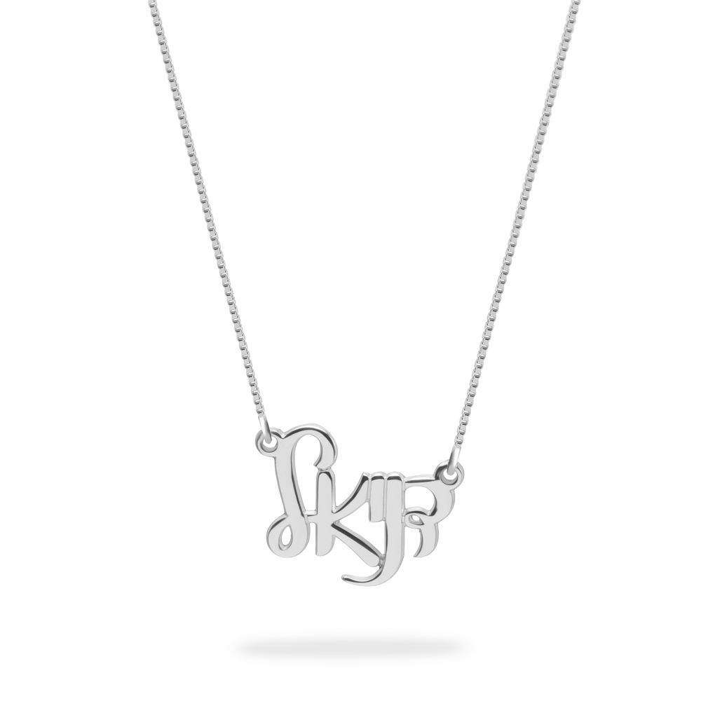 Hebrew Script Name Necklace - Sterling Silver