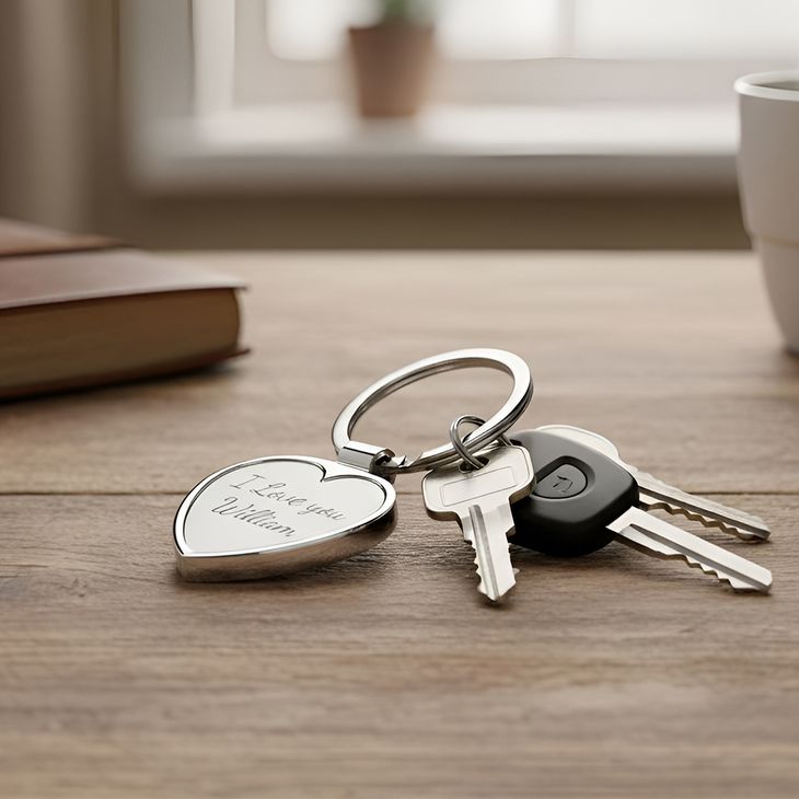 Personalized Heart Keychain