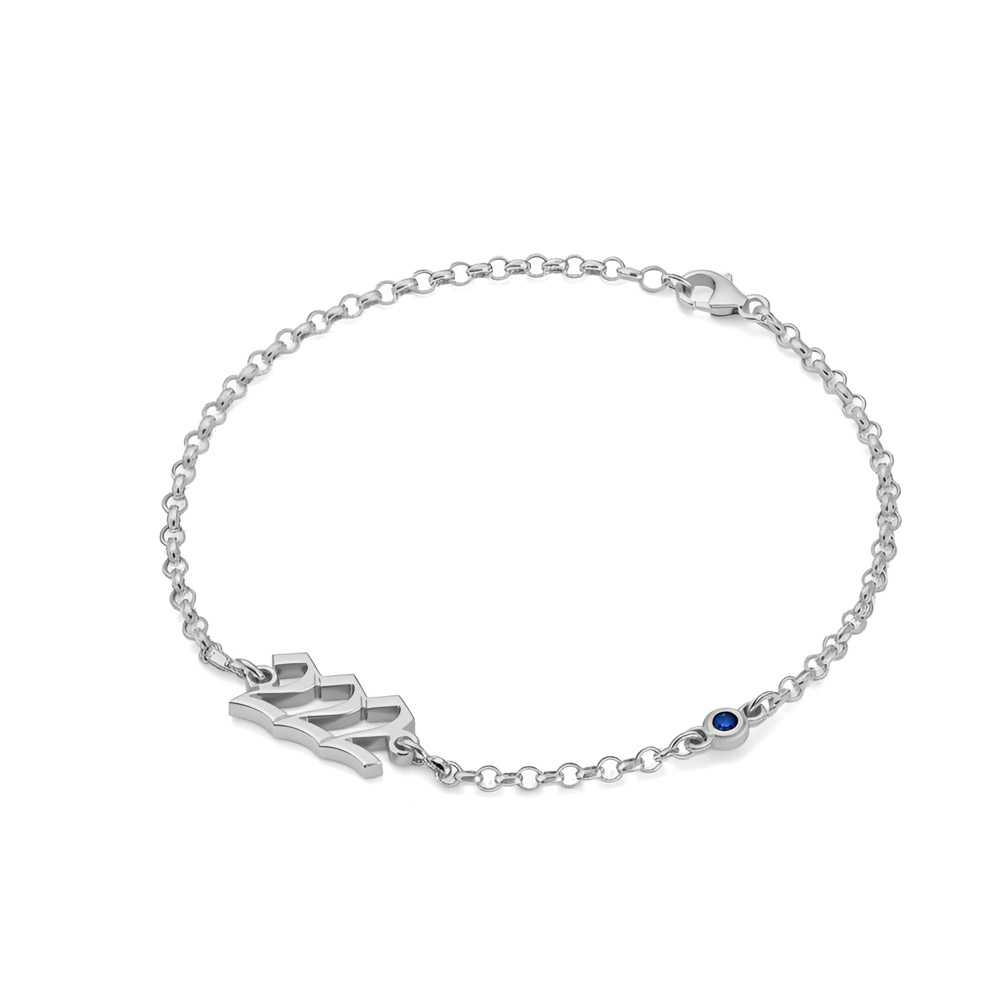 Personalized Angel Number Bracelet with Birthstone Charm