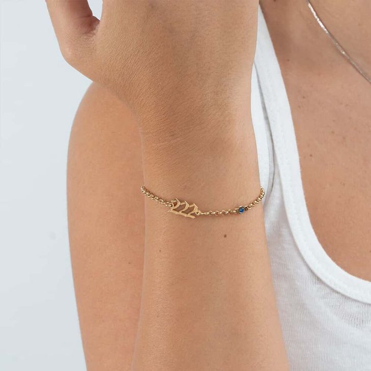 Personalized Angel Number Bracelet with Birthstone Charm model