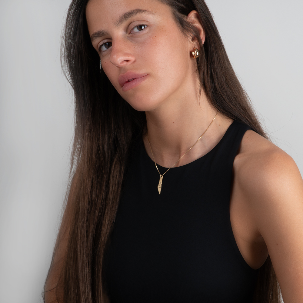 Dainty Israel Necklace with Custom Hebrew Engraving