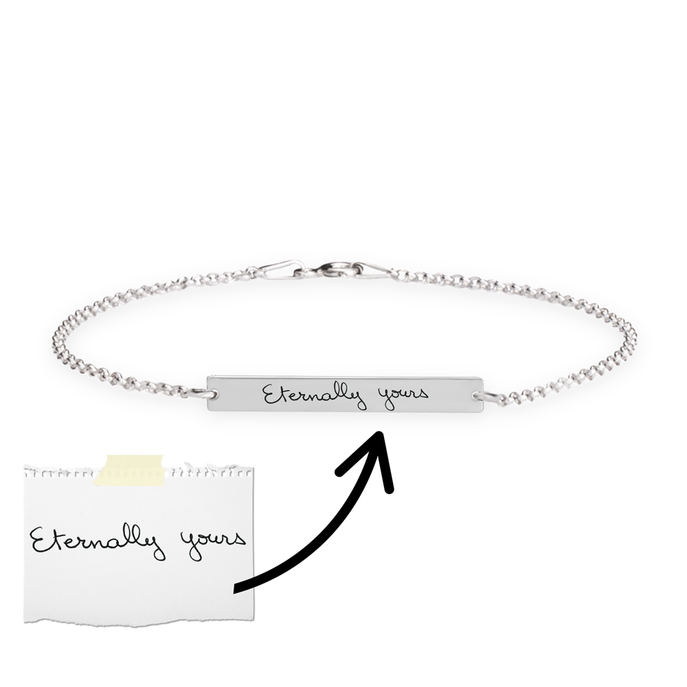 Custom Handwriting Bar Bracelet 