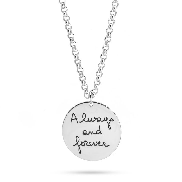 Men’s Custom Handwriting Disc Necklace