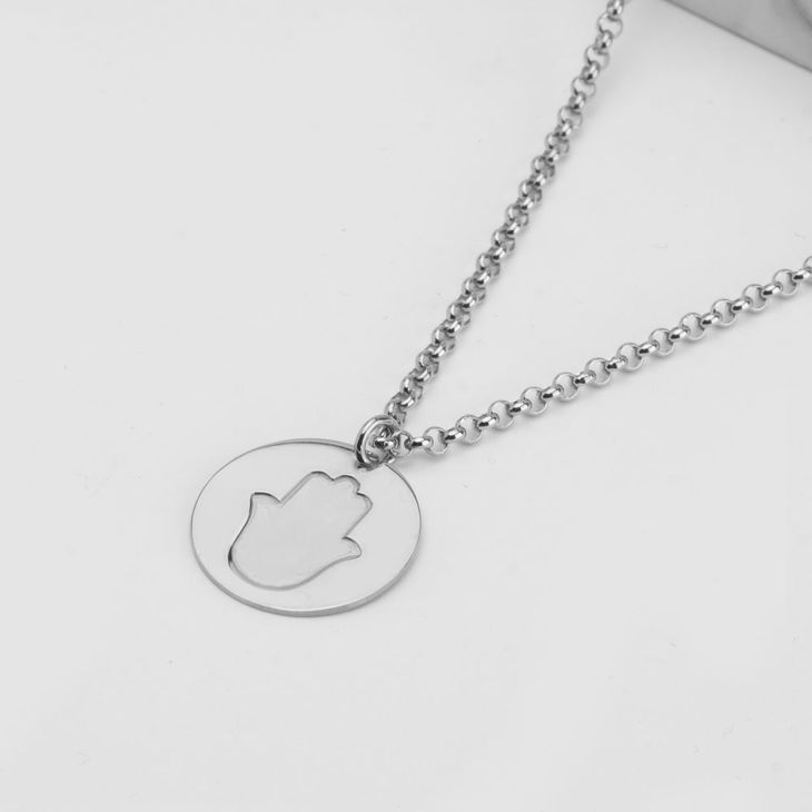 Men’s Personalized Hamsa Necklace with Hidden Message information