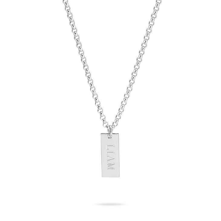 Men’s Personalized Engraved Bar Necklace