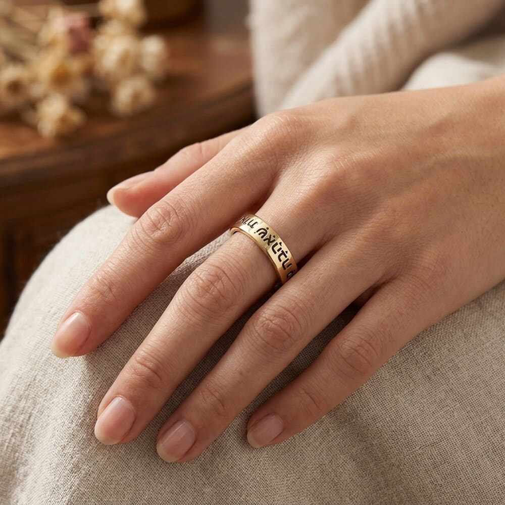 Engraving Hebrew Ring with Puncutation