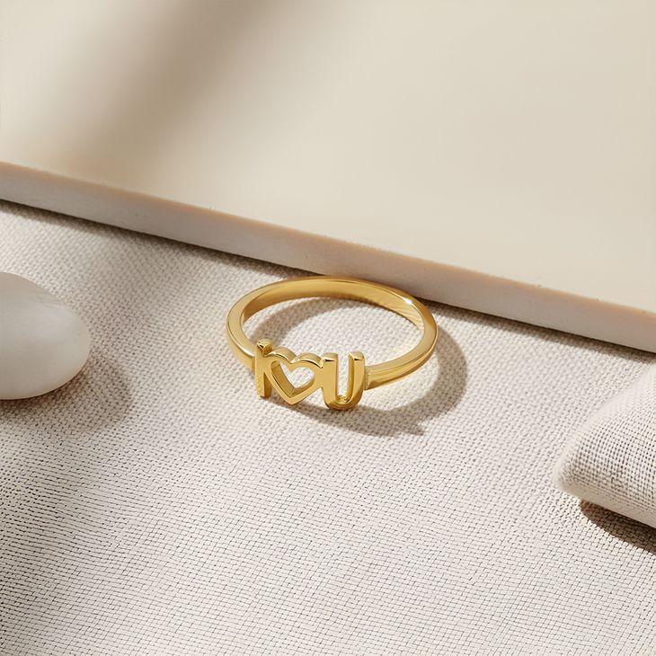 Double Initial Heart Ring – Personalized Minimalist Ring for Her information
