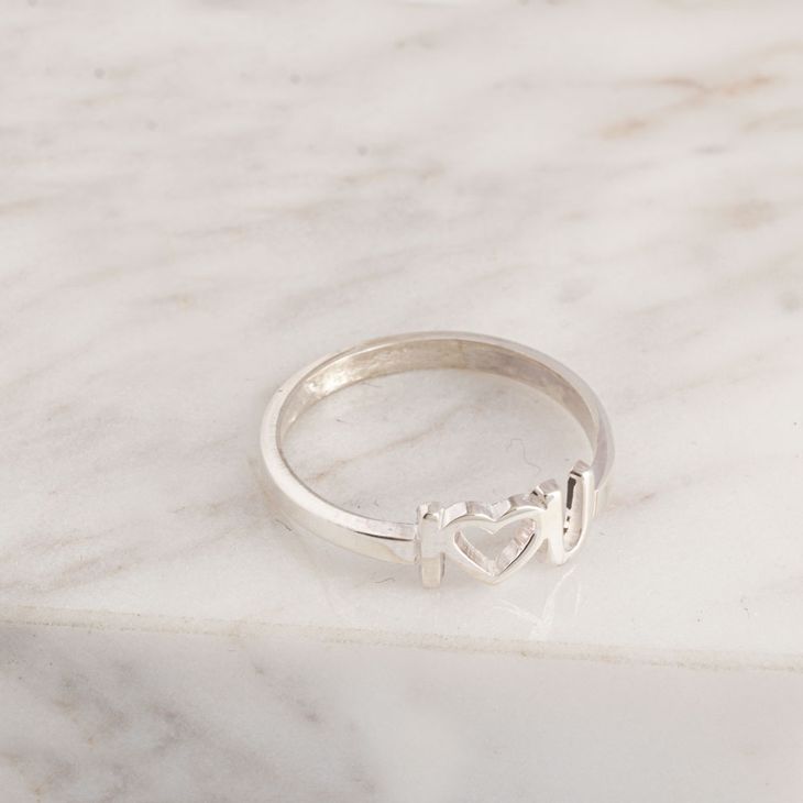 Double Initial Heart Ring – Personalized Minimalist Ring for Her model