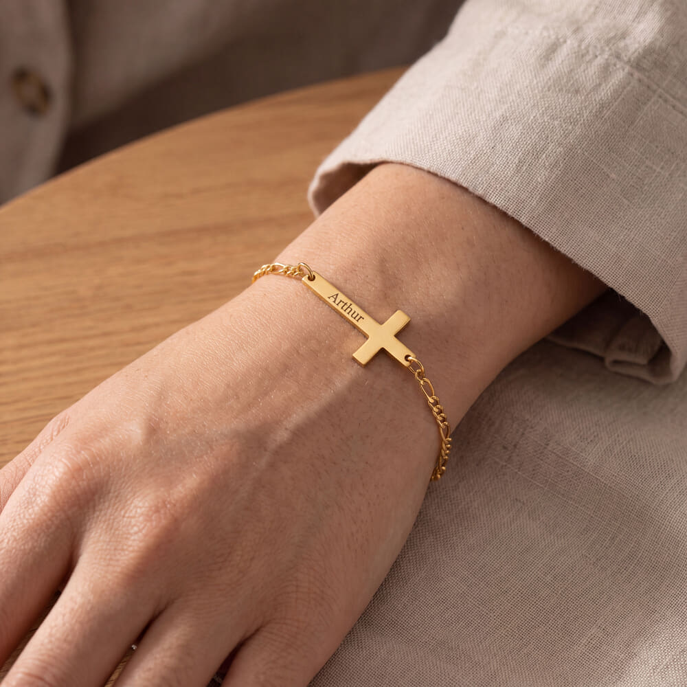Personalized Men’s Cross Bracelet 