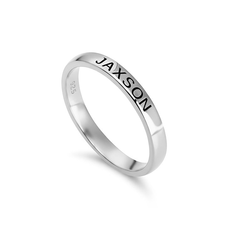 Stackable Engraved Name Ring