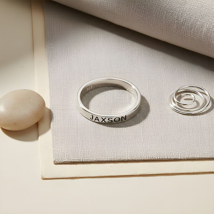 Stackable Engraved Name Ring - Picture 2