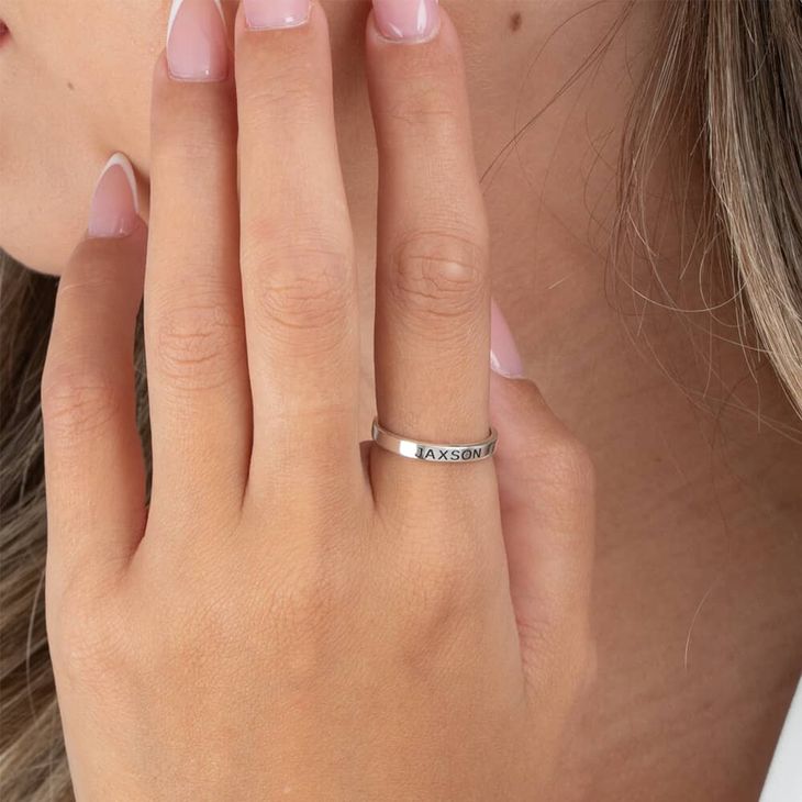 Stackable Engraved Name Ring