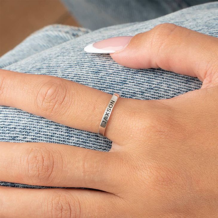 Stackable Engraved Name Ring model