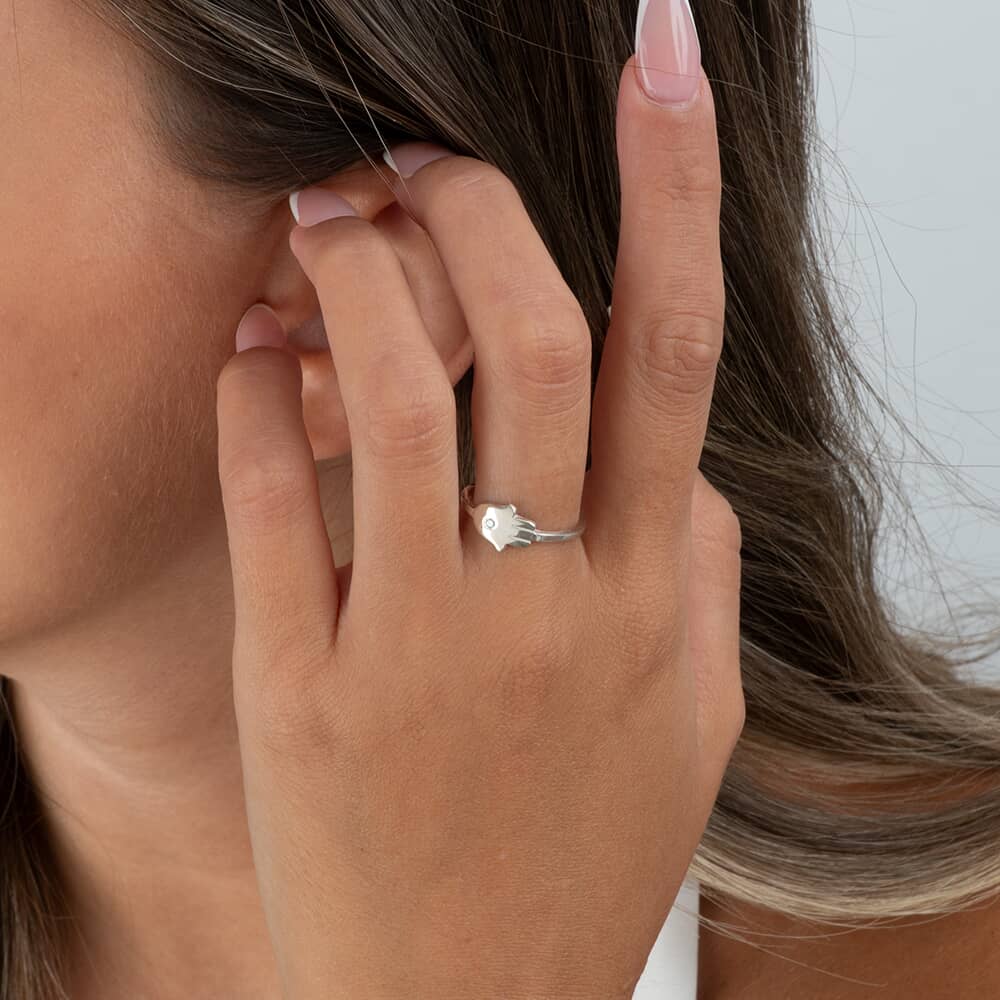 Diamond Hamsa Ring