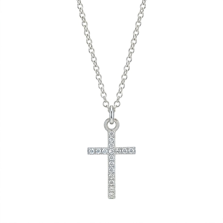 Petite Zircon Cross Necklace