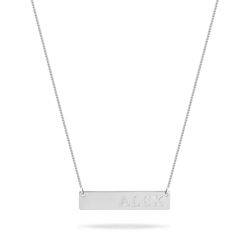 Engraved Bar Name Necklace for Her