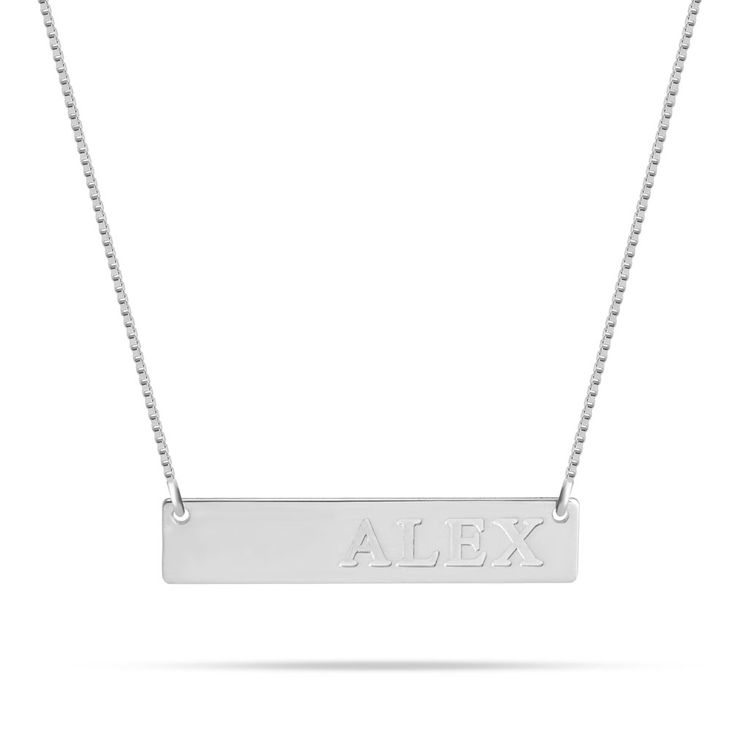 Engraved Bar Name Necklace for Her