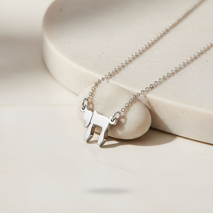 Thick Chai Necklace With Rolo Chain - Picture 2