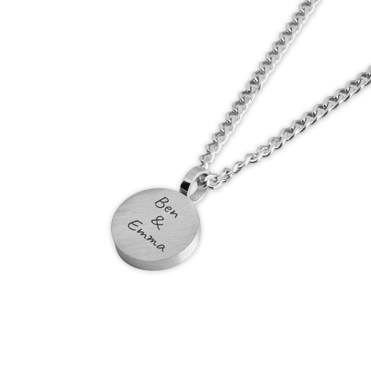 Thick Round Pendant Necklace with Custom Engraving - Picture 2