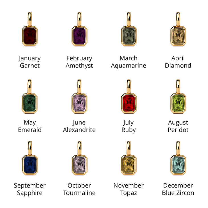 Custom Birthstone Tag Necklace information