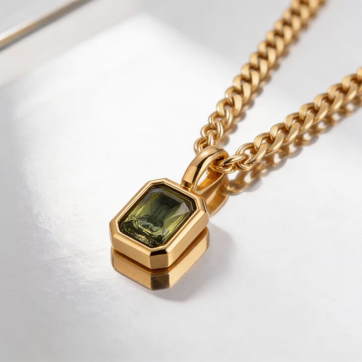 Custom Birthstone Tag Necklace information