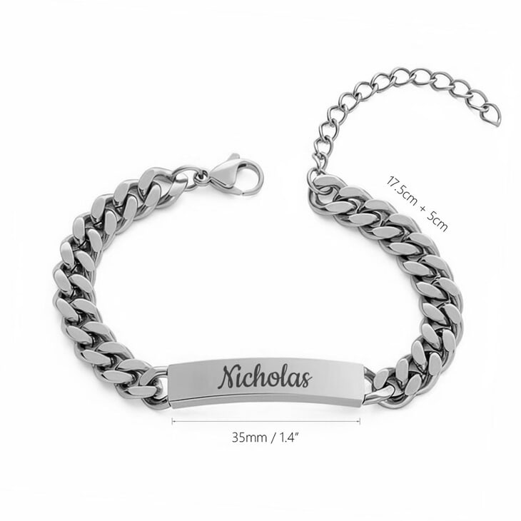 Personalized Cuban ID Bracelet for Mens information