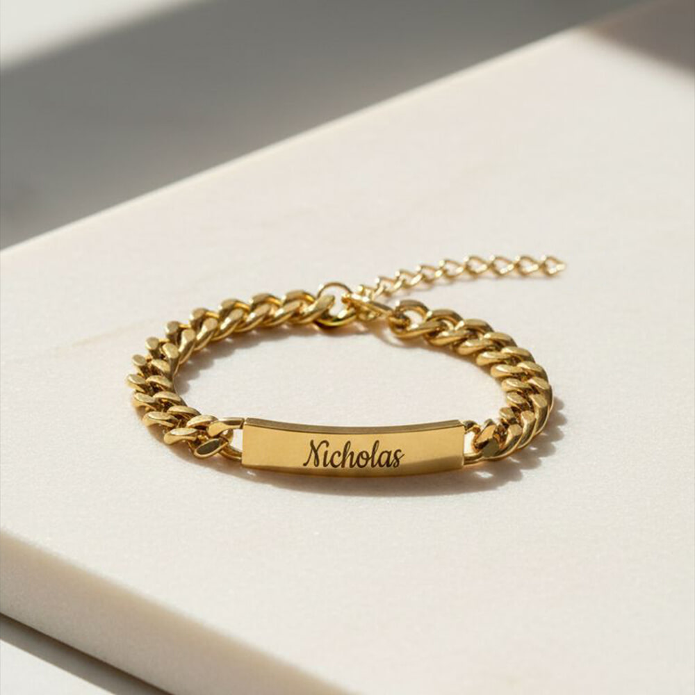 Personalized Cuban ID Bracelet for Mens