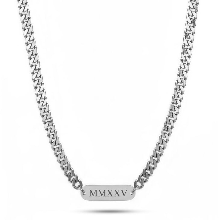 Personalized Cuban Bar Necklace for Men