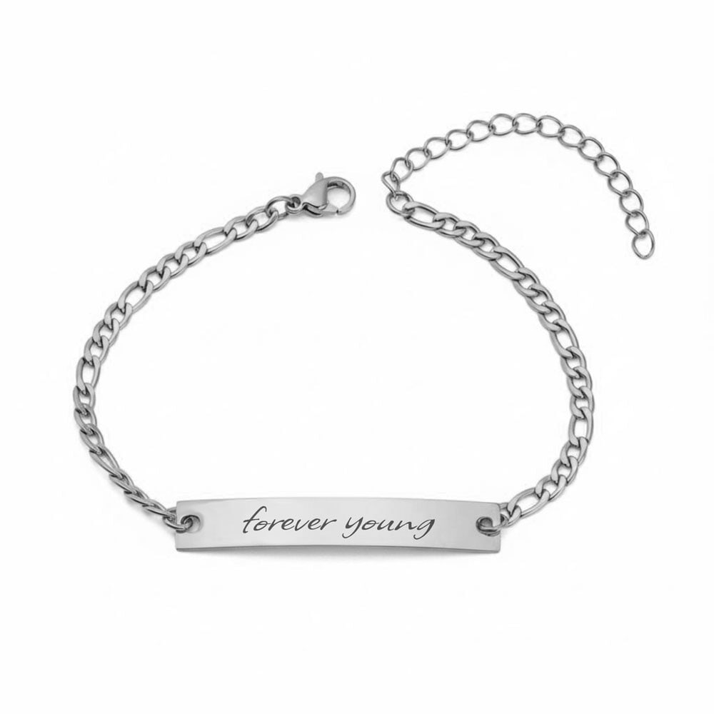 Custom Engraving Bar Necklace for Her figaro
